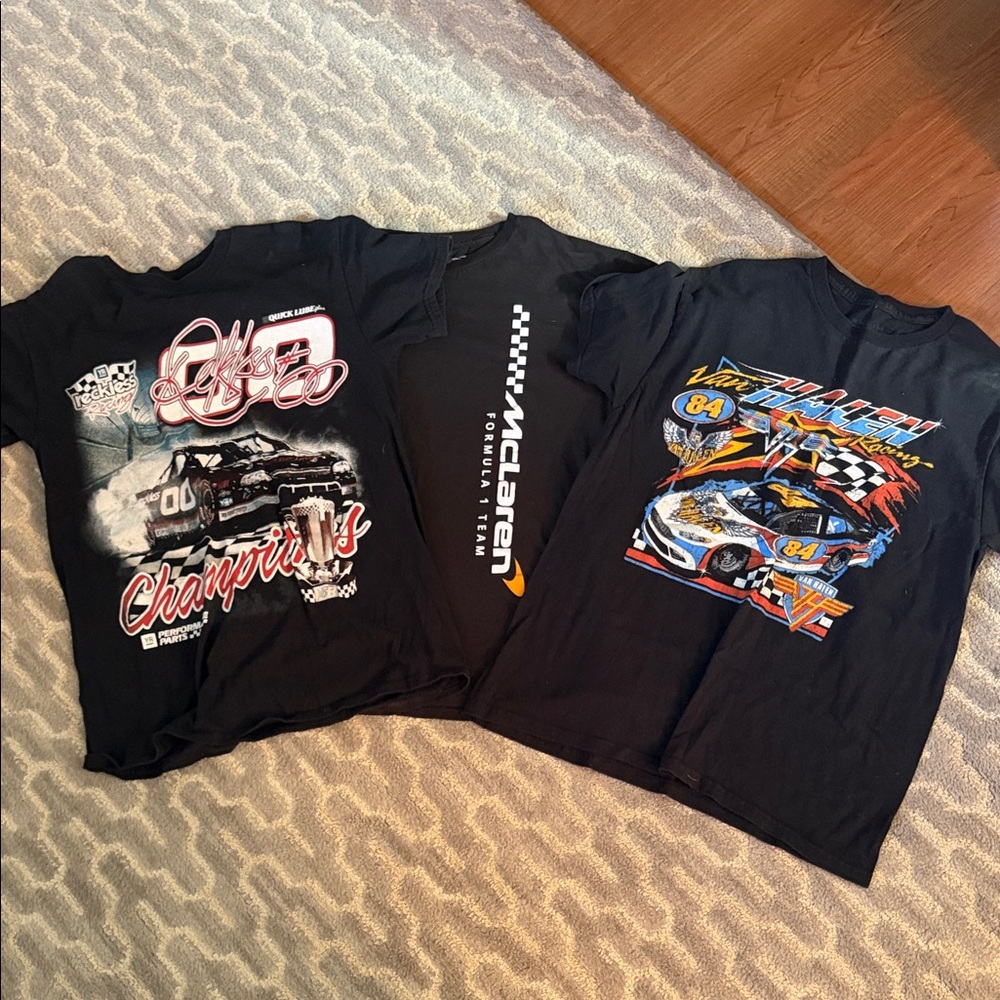 Kids Racing Graphic T-Shirt - Black